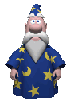avatar animado de um mago acenando